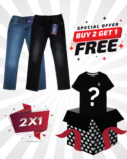 Buy 2 slim fit jeans Get 1 Tshirt free