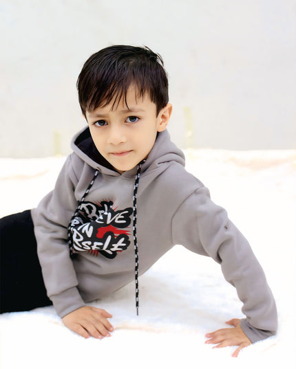 Believe in yourself  grey kids hoodie