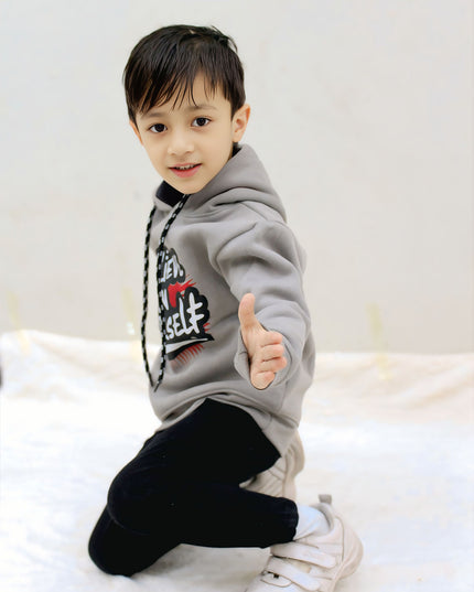 Believe in yourself  grey kids hoodie