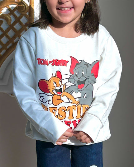 White tom and jerry sweatshirt