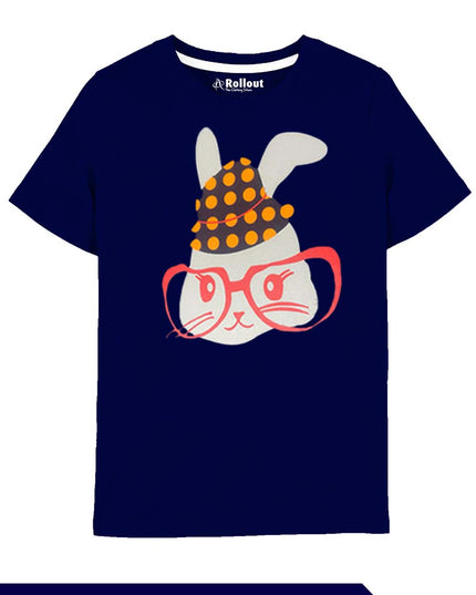 Navy blue Rabit printed T Shirt - RollOutBrand # # #