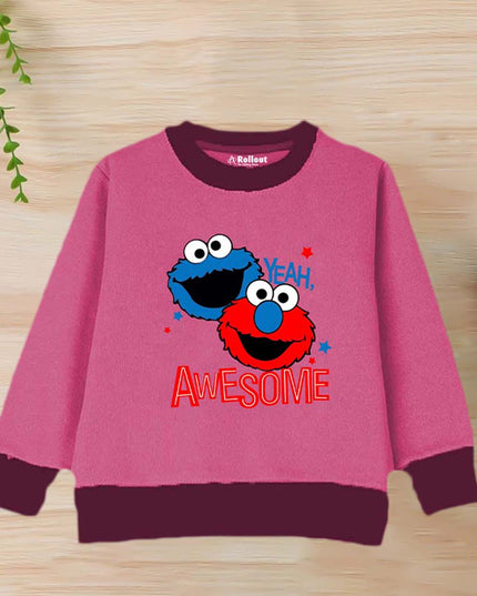 Awesome Cartoon T Pink Sweatshirt