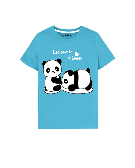 Blue Panda kids T shirt