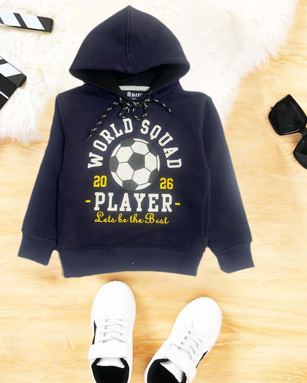 Blue world squard player kids hoodie
