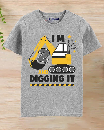 GREY(I M DIGGING IT)PRINTED T SHIRT