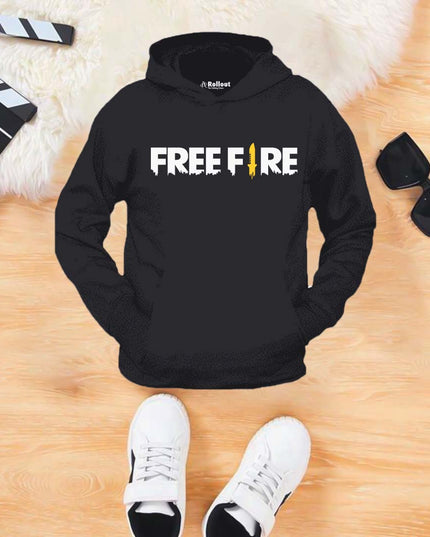Free Fire Black kids hoodie