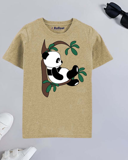 Light brown Panda printed Tshirt
