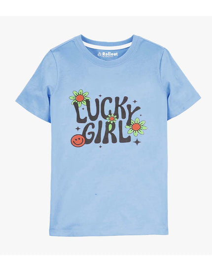 Sky blue lucky girl T shirt - RollOutBrand # # #