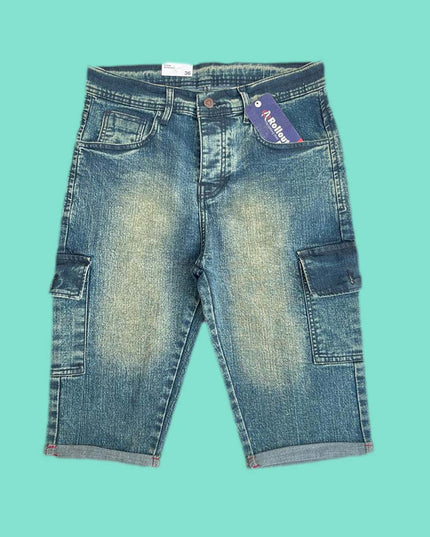 Blue greenish Mens denim shorts
