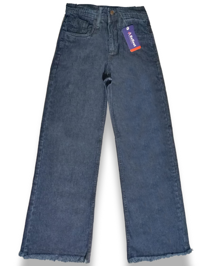 Lady Dark blue jeans flear leg