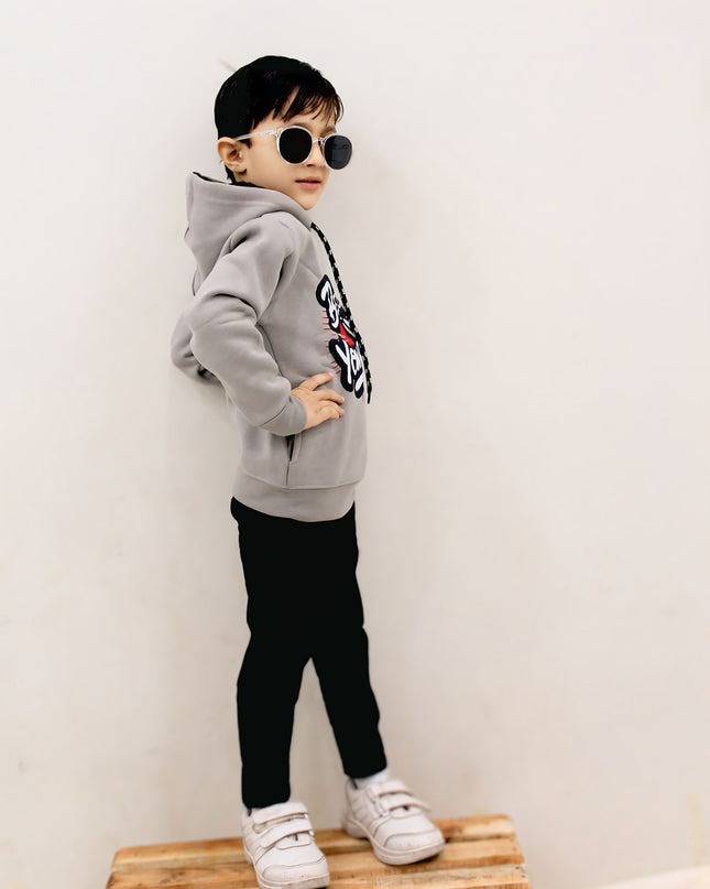 Believe in yourself  grey kids hoodie