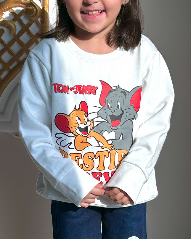 White tom and jerry sweatshirt