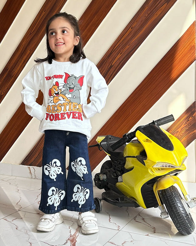 White tom and jerry sweatshirt