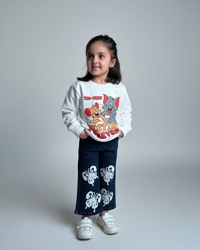 White tom and jerry sweatshirt