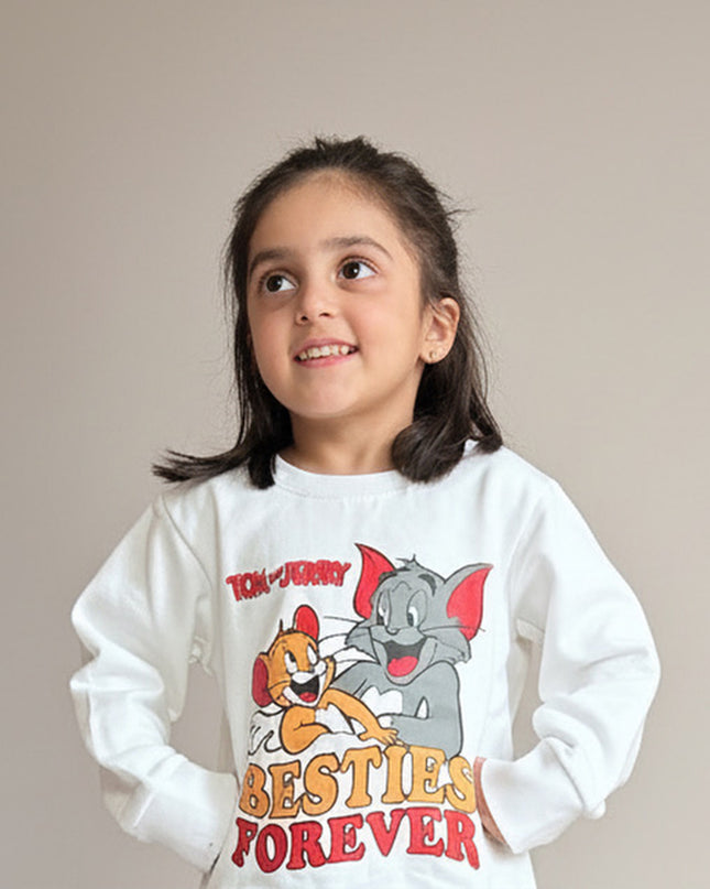 White tom and jerry sweatshirt