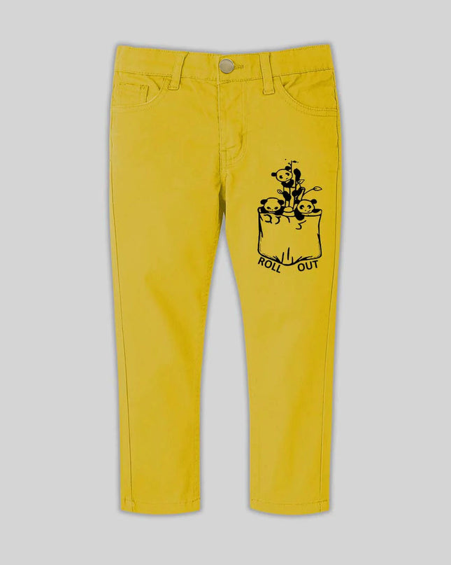 Yellow Cotton Black Printed Pent - RollOutBrand # # #
