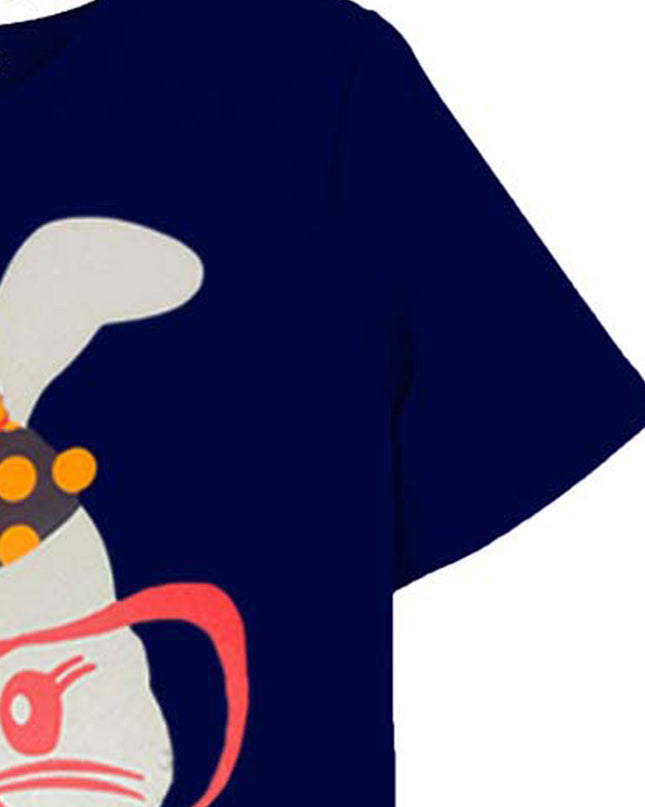 Navy blue Rabit printed T Shirt - RollOutBrand # # #