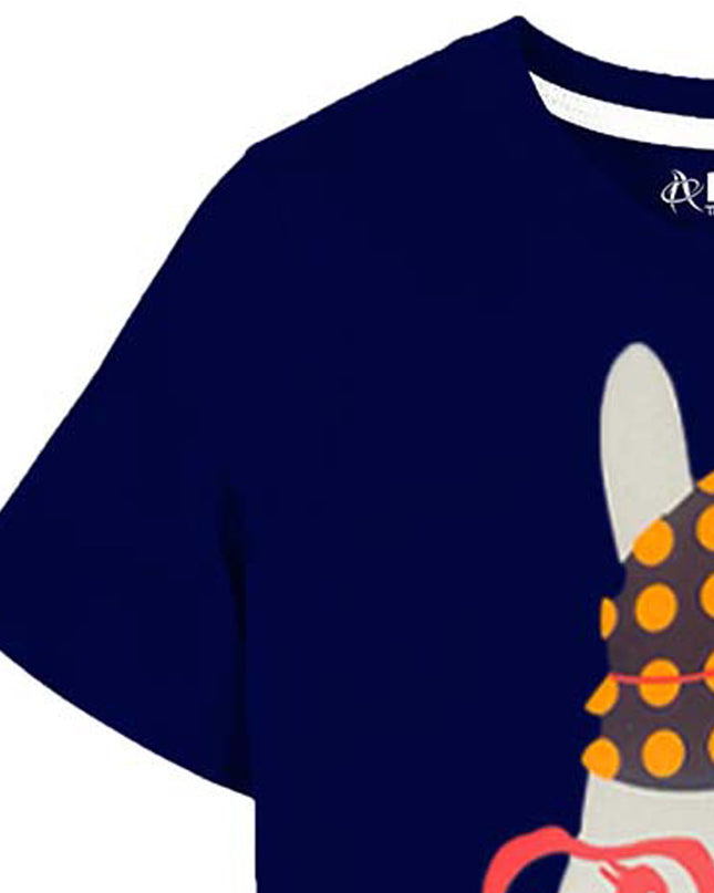Navy blue Rabit printed T Shirt - RollOutBrand # # #