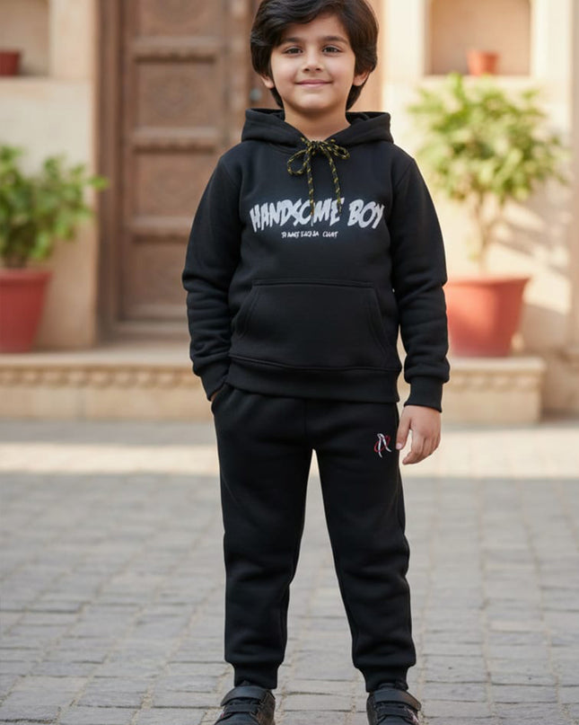 HANDSOME BOY Black hoodie set