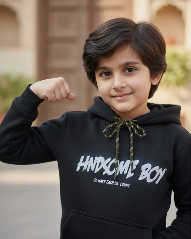 HANDSOME BOY Black hoodie set