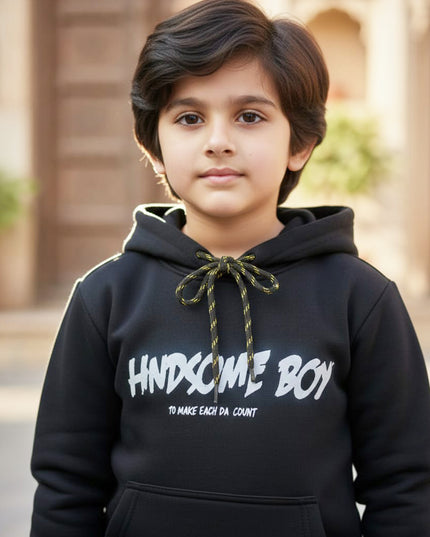 HANDSOME BOY Black hoodie set