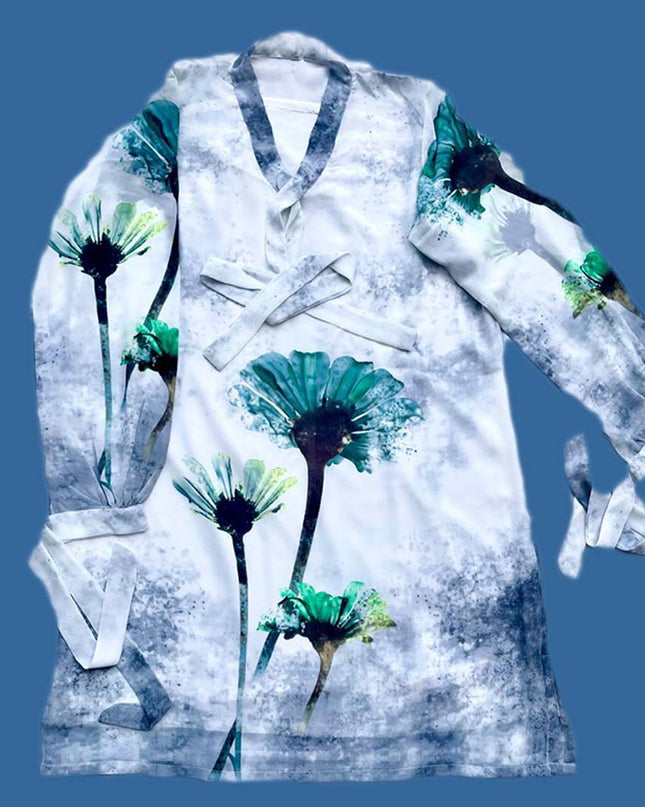 Girls Designer Fashionable summer Stylish shirts shafoon3D flower