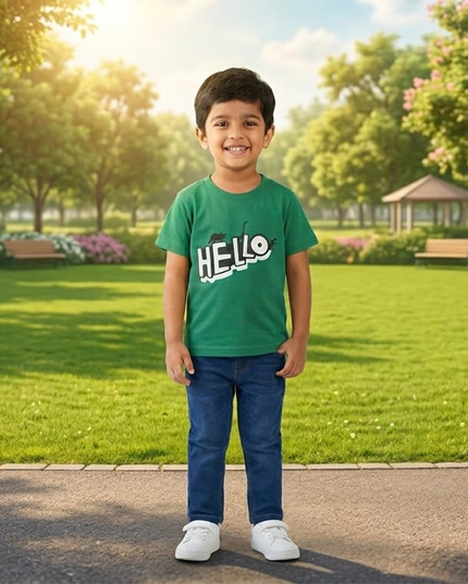 Boy Green HelloT.shirt