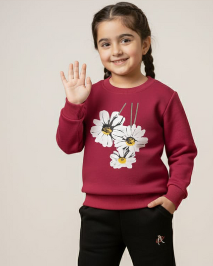 GIRLS MARONE(WINE) SWEATSHIRT