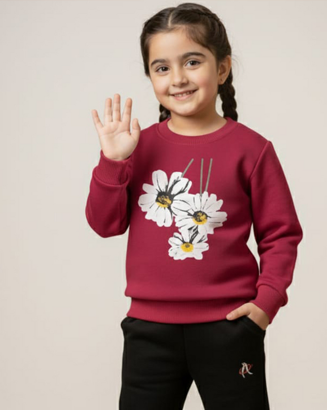 GIRLS MARONE(WINE) SWEATSHIRT