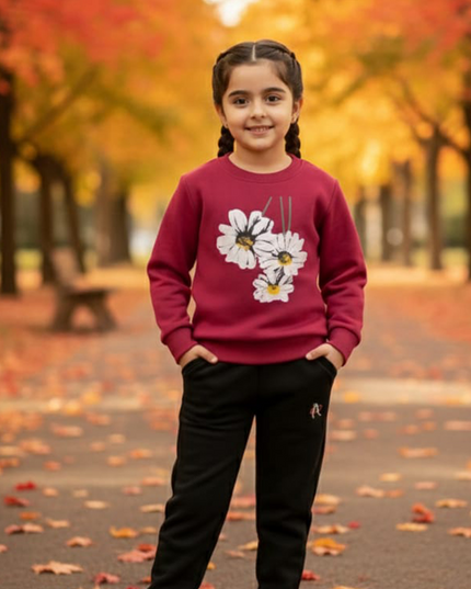 GIRLS MARONE(WINE) SWEATSHIRT