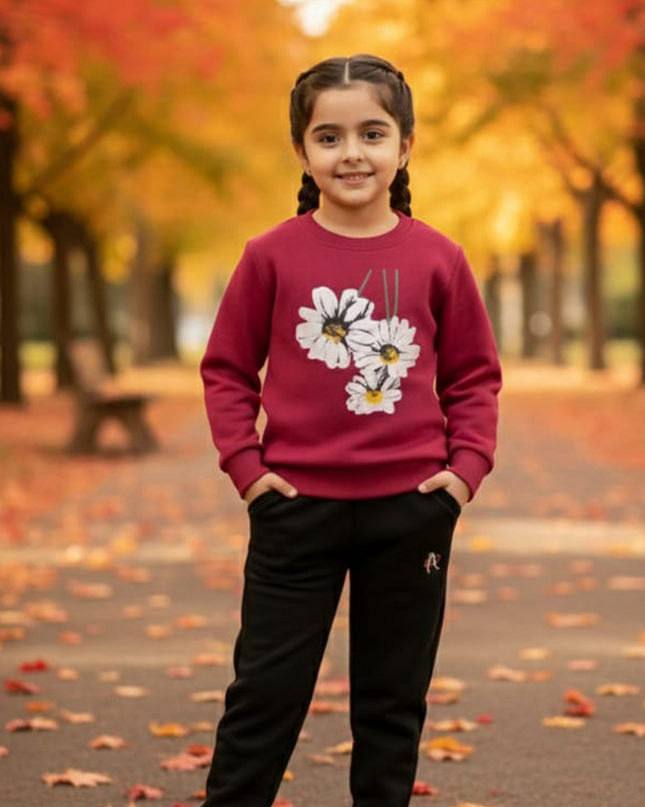 GIRLS MARONE(WINE) SWEATSHIRT