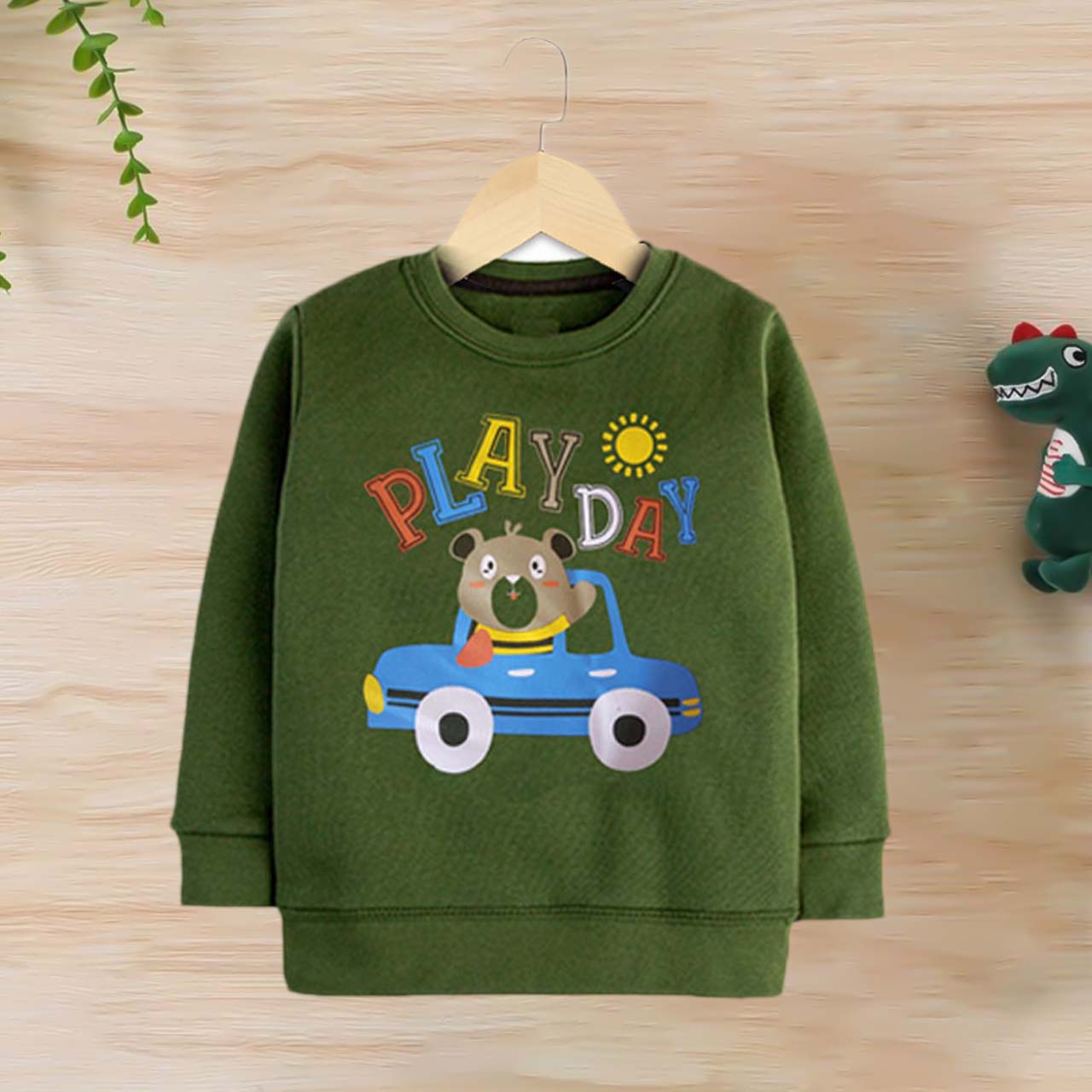 Play Day Olive Sweat shirt