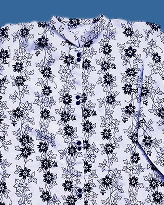 Girls Designer Fashionable summer Stylish shirts white flowers printed
