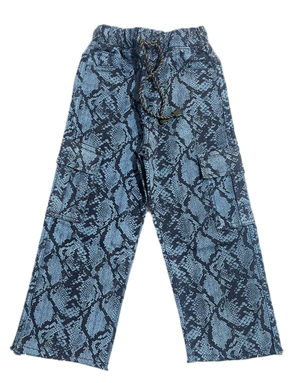 BLUE STYLISH CARGO DENIM JEANS