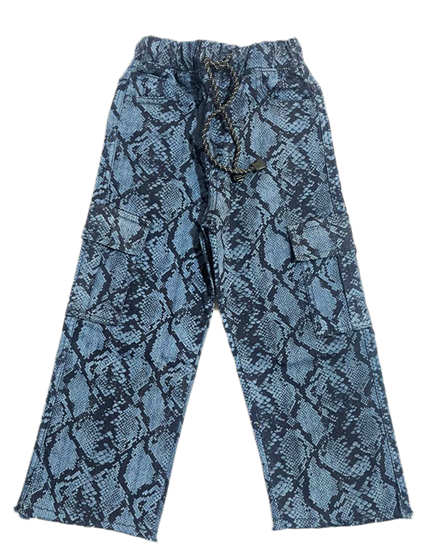 BLUE STYLISH CARGO DENIM JEANS