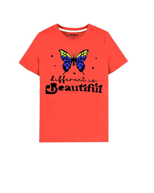 Red Different Butterfly  kids T shirt