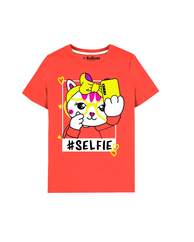 Red Selfie Kids T Shirt