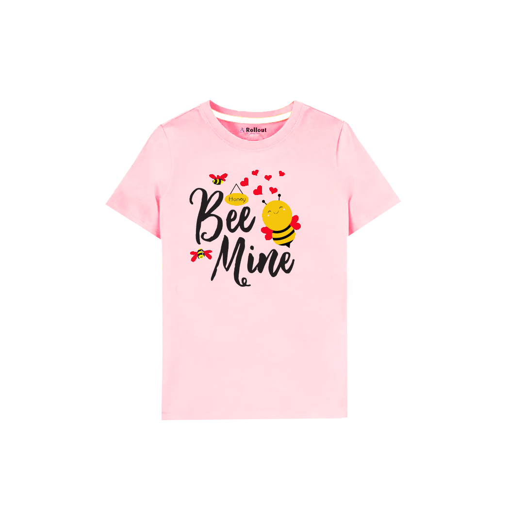 Bee Mine Light Pink   kids T shirt