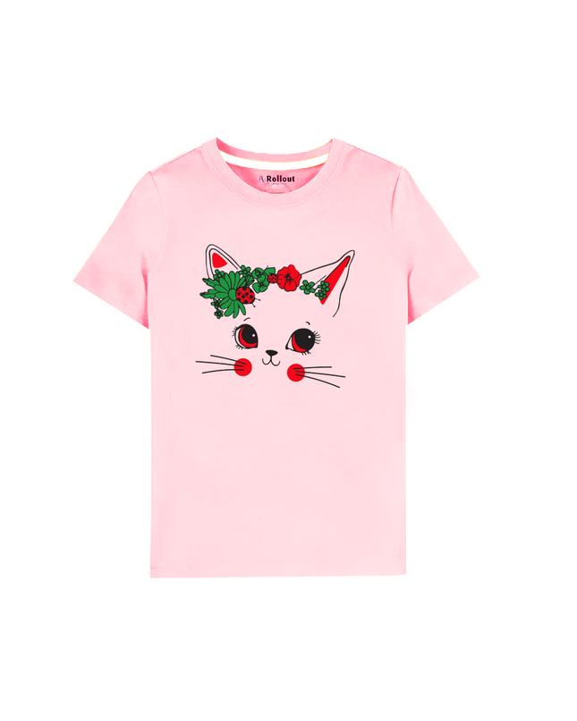 Pink Hello Cat   kids T shirt