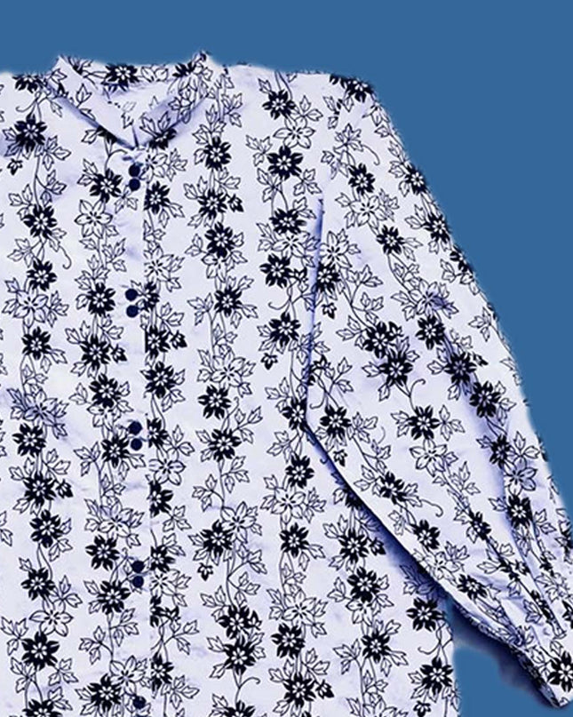 Girls Designer Fashionable summer Stylish shirts white flowers printed
