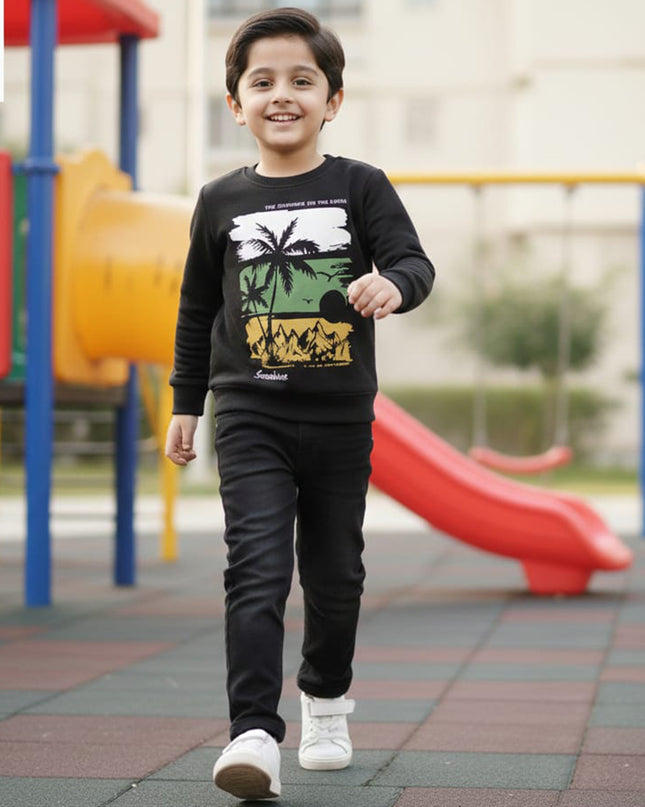 Black sunshine sweatshirt set