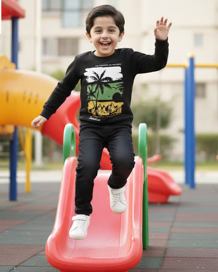 Black sunshine sweatshirt set