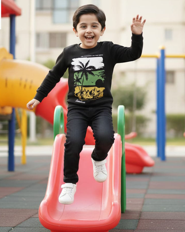 Black sunshine sweatshirt set