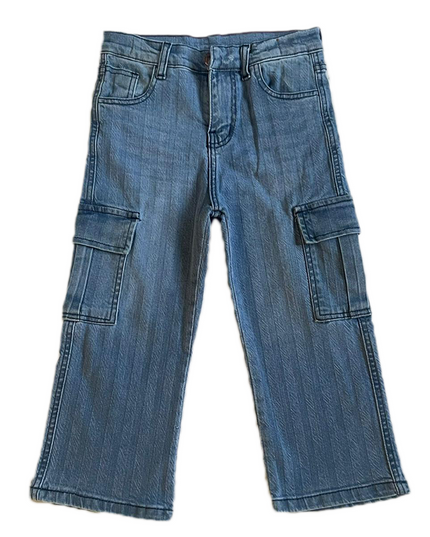 Boys Mid blue denim baggie jeans