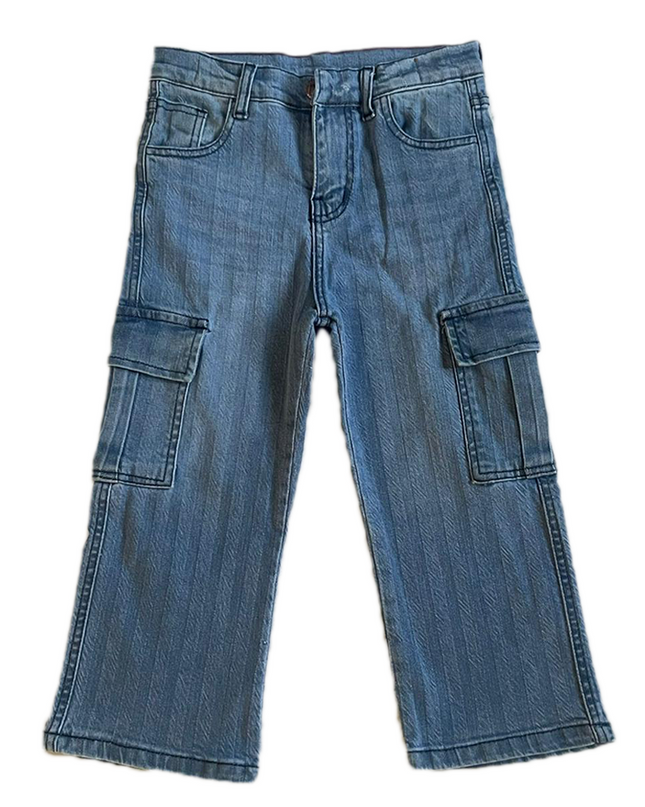 Boys Mid blue denim baggie jeans