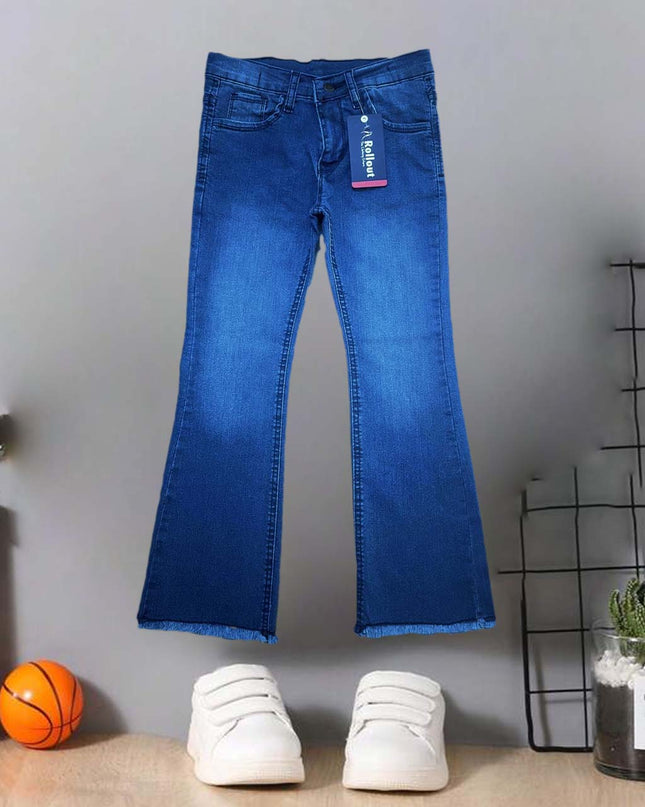 Girl Mid Blue Belbotom jeans