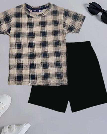 Black checkboard  Tshirt set