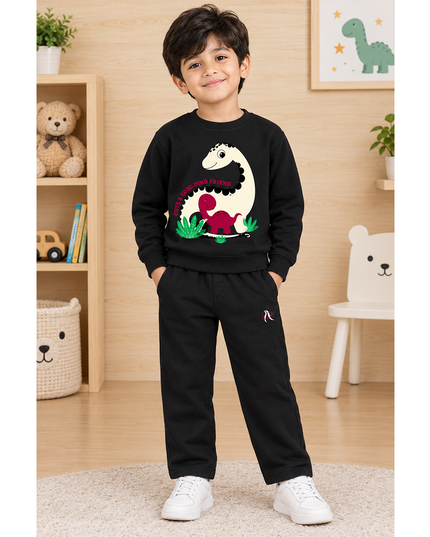 Black Dino printed tracksuit