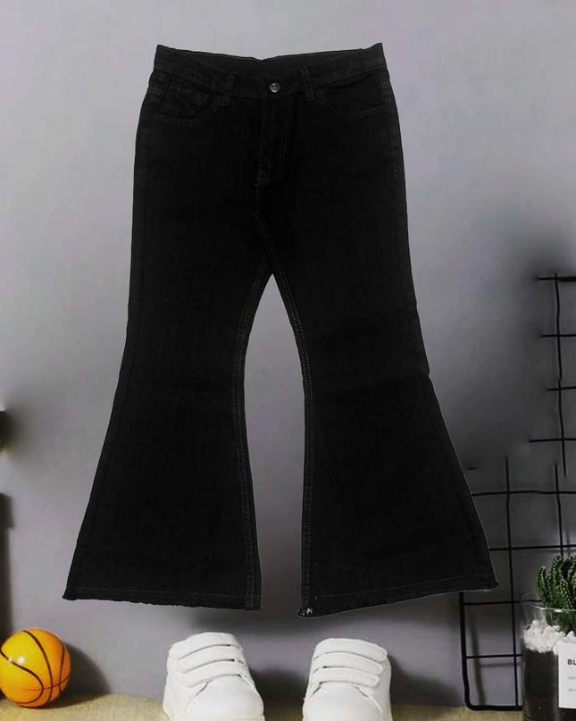 GIRLS GET BLACK BELBOTTOM JEANS
