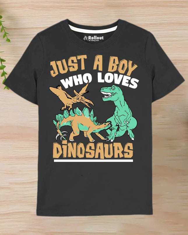 Black Dinosaur printed Boy Tshirt